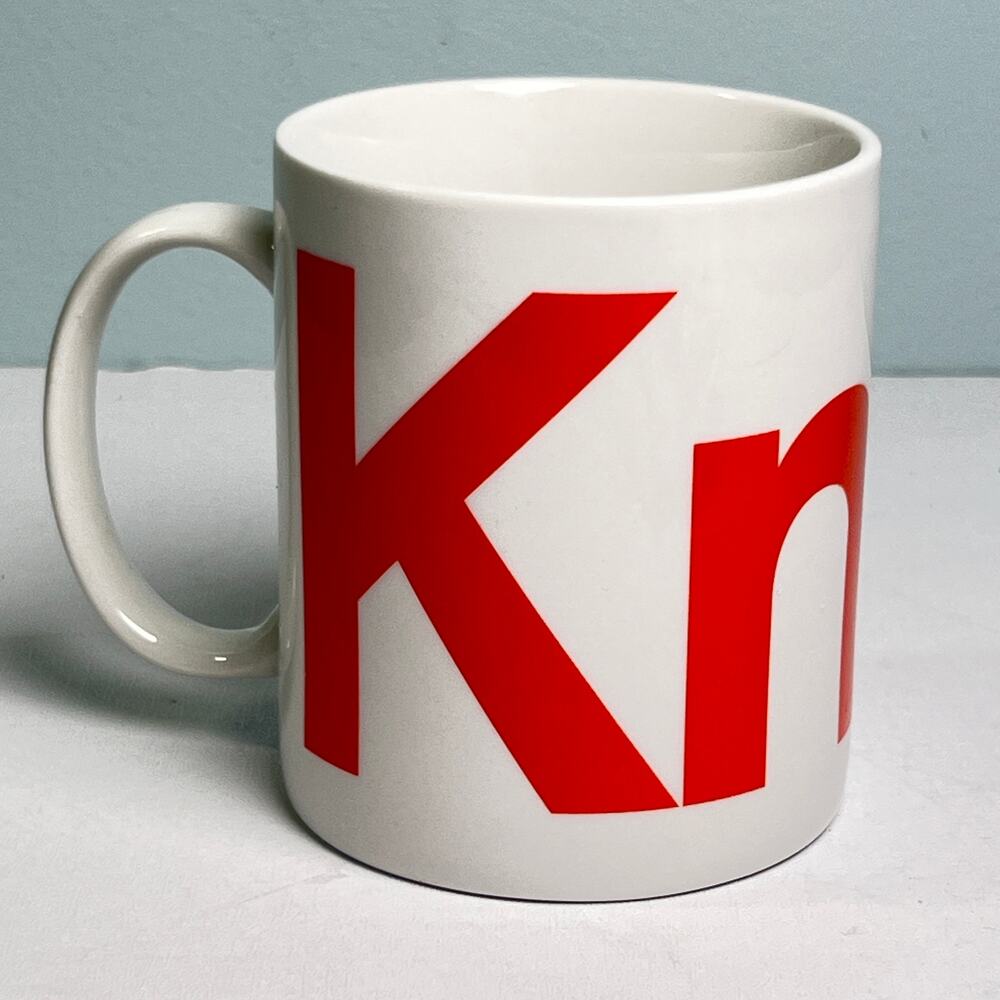 Vintage 2000s White Orange Knoll Furniture Promotional Advertising Coffee Mug